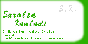 sarolta komlodi business card